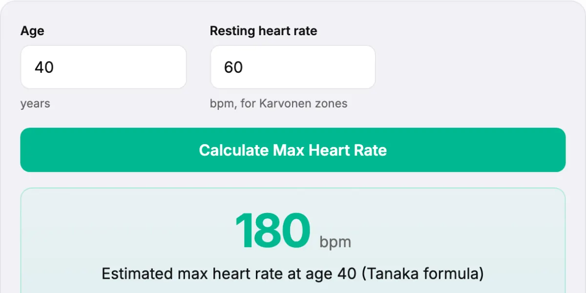 Max Heart Rate Calculator